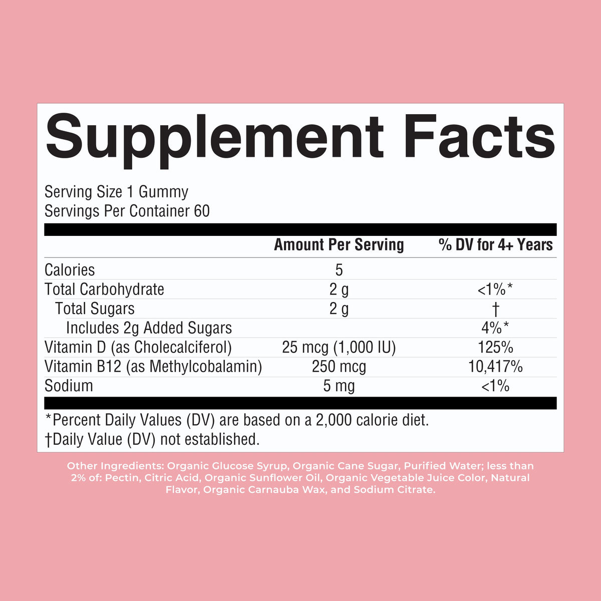 Organic D3+B12 Gummies