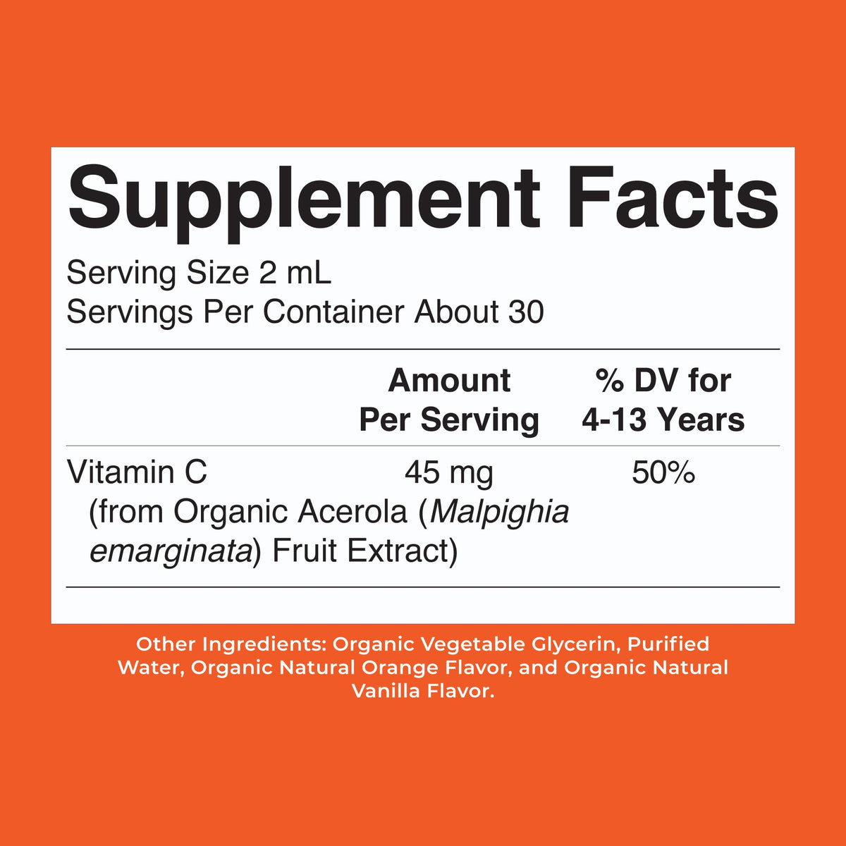 Organic Kids Vitamin C Liquid Drops