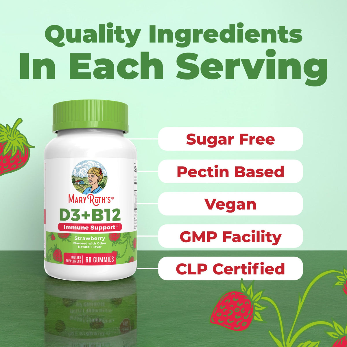 D3 + B12 Gummies (Strawberry)