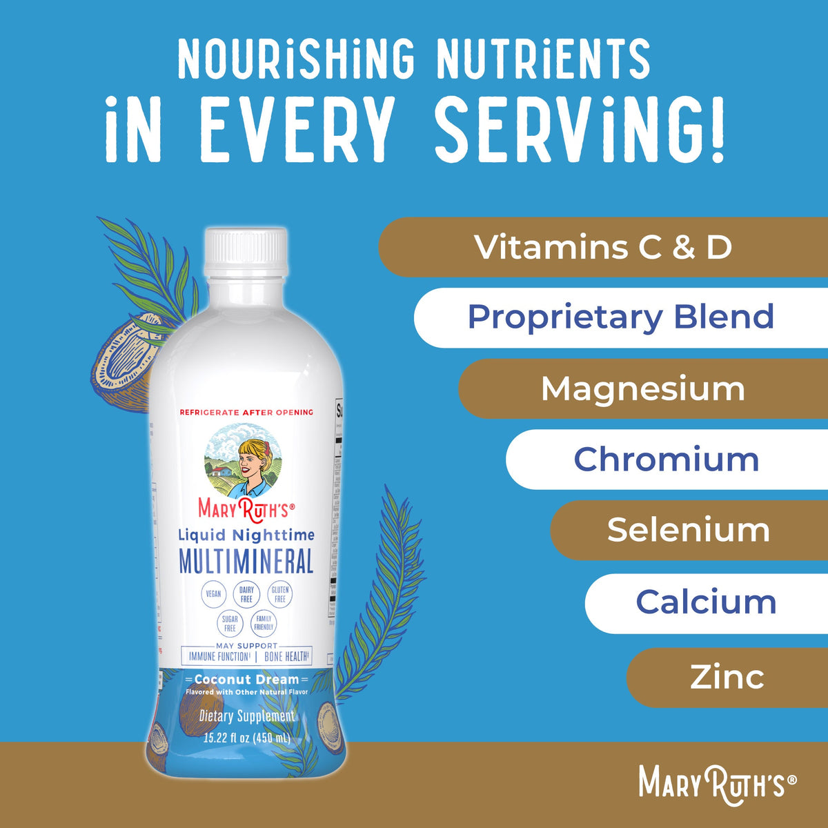 Liquid Nighttime Multimineral (Coconut) 15.22oz