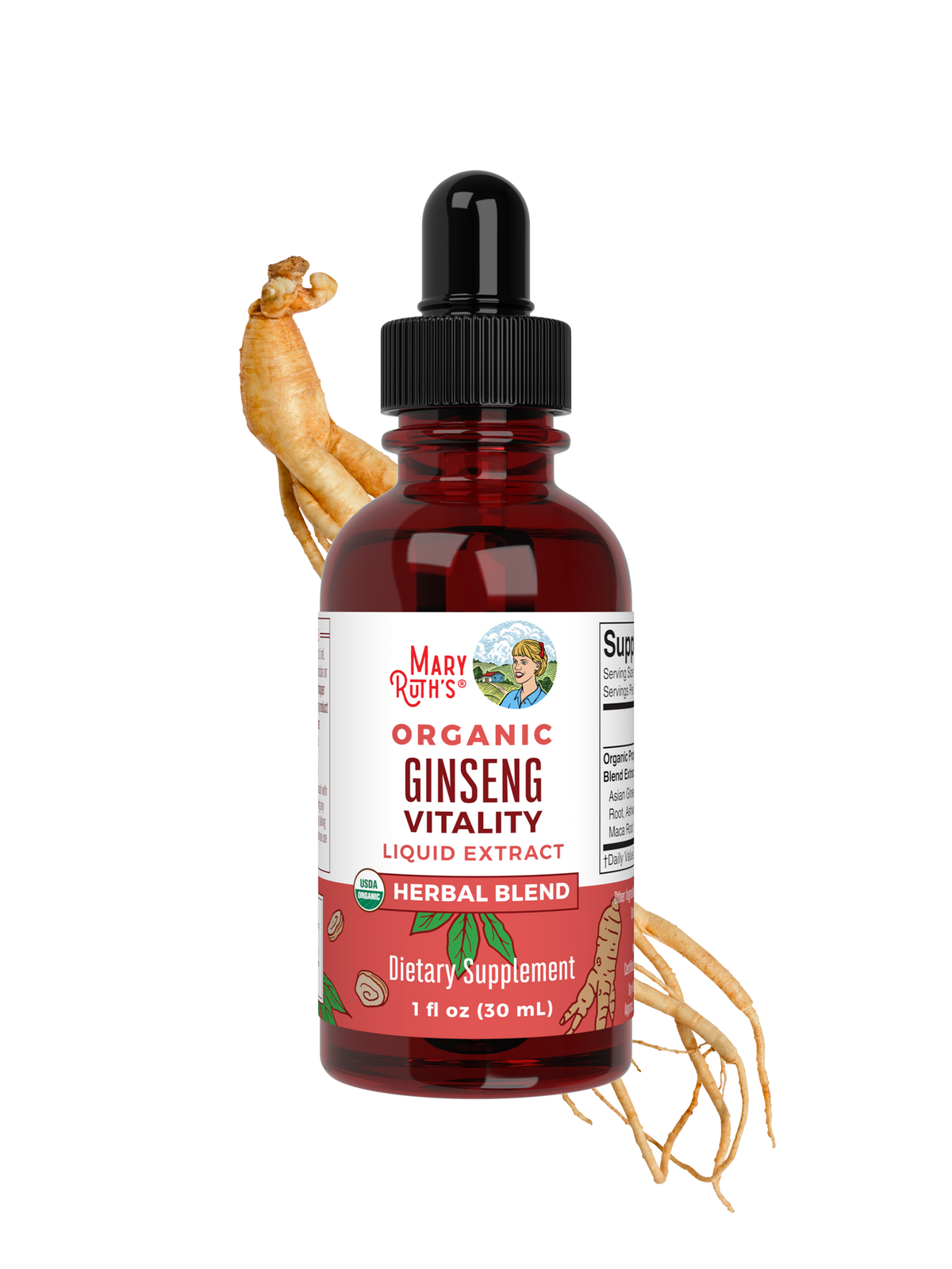 Organic Ginseng Vitality Herbal Blend Liquid Drops