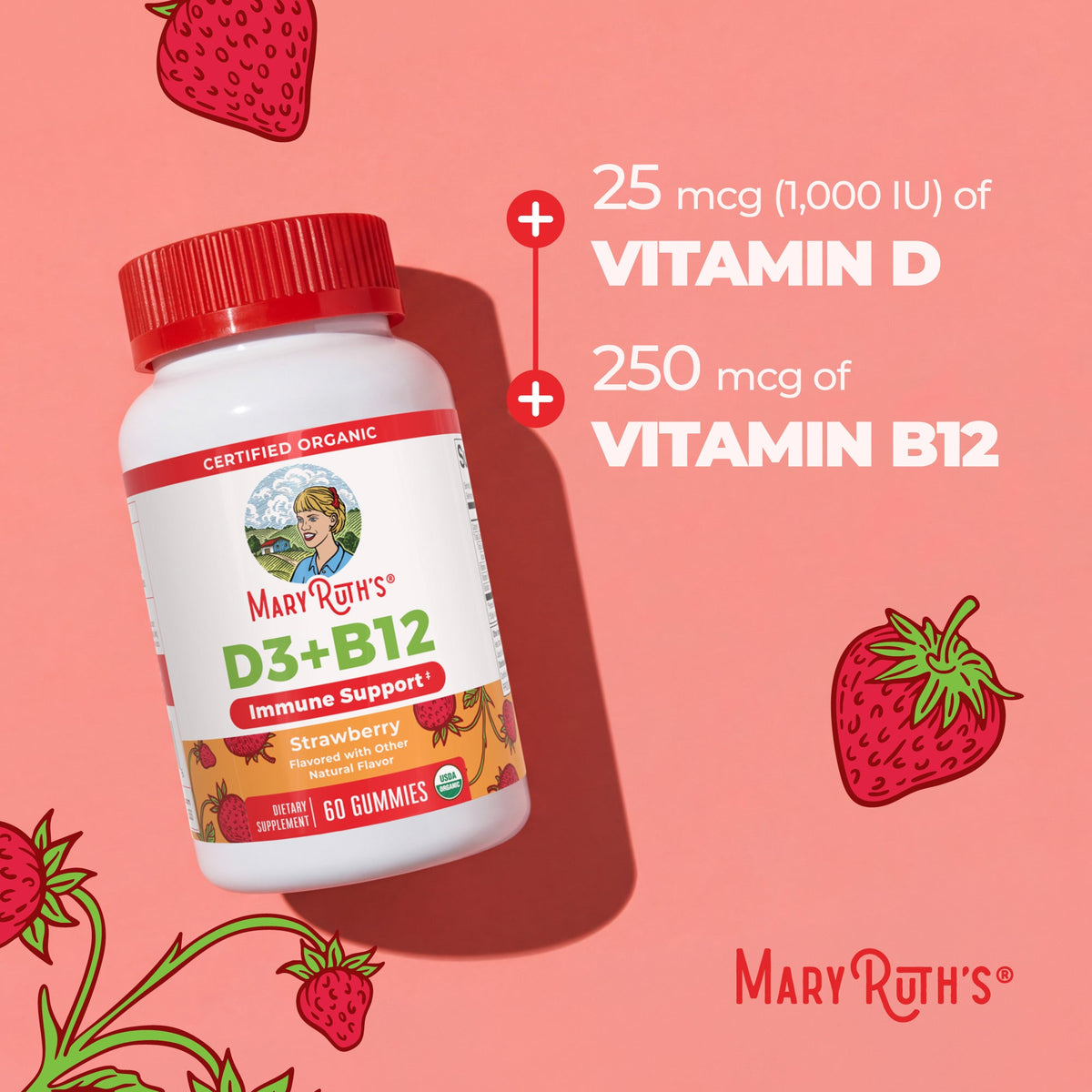 Organic D3+B12 Gummies