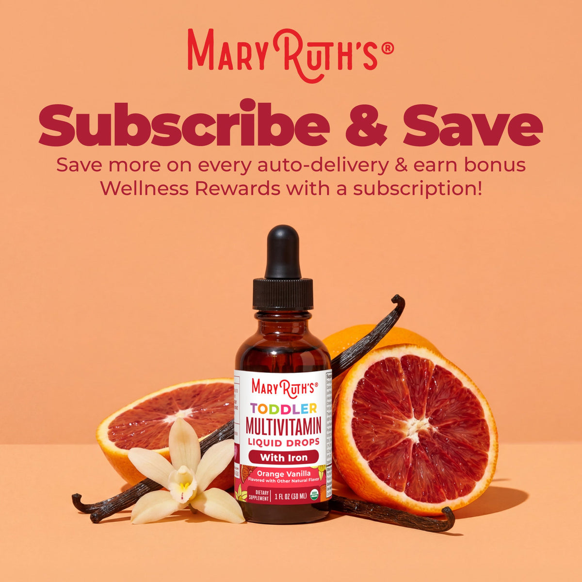 Organic Toddler Multivitamin Liquid Drops With Iron