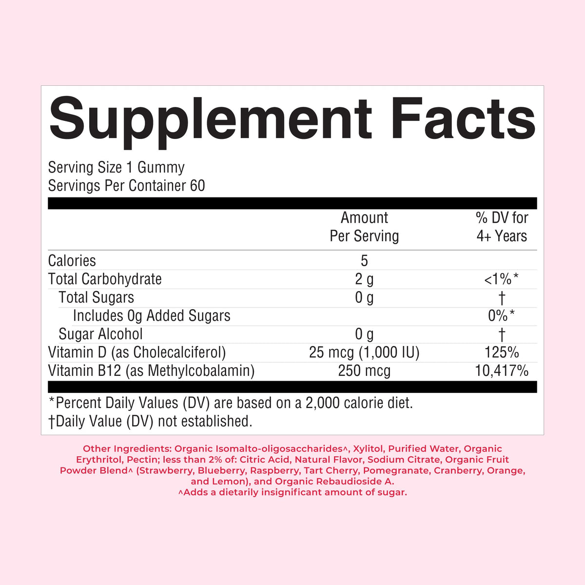 Sugar-Free D3 + B12 Gummies