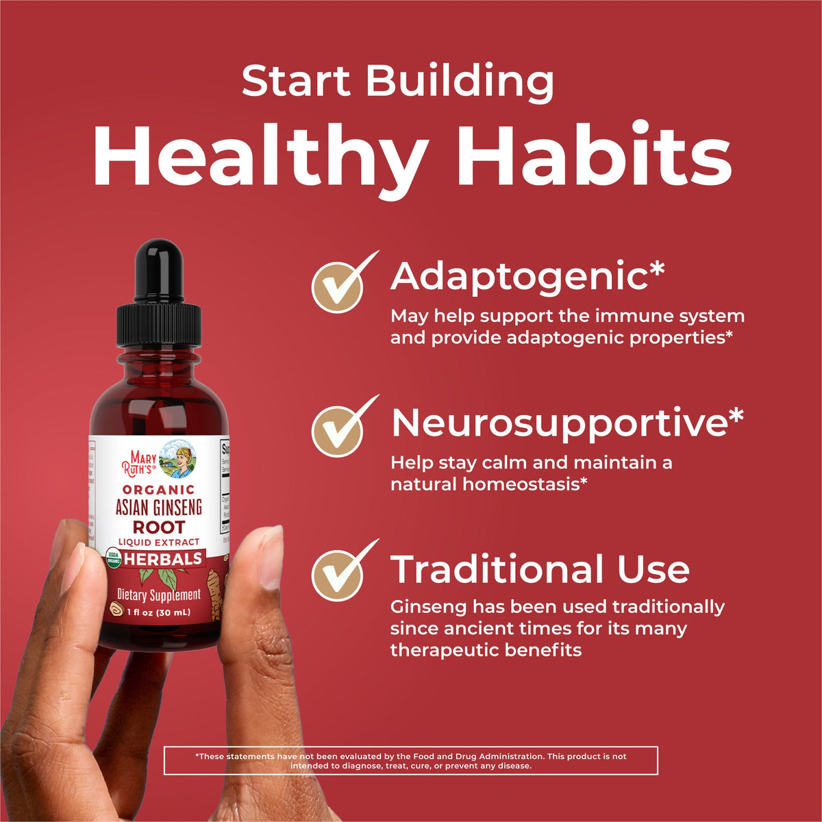 Asian Ginseng Drops, Org, 1 oz