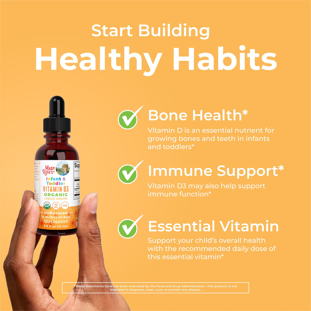 Infant & Toddler Vitamin D3 Organic Liquid Drops