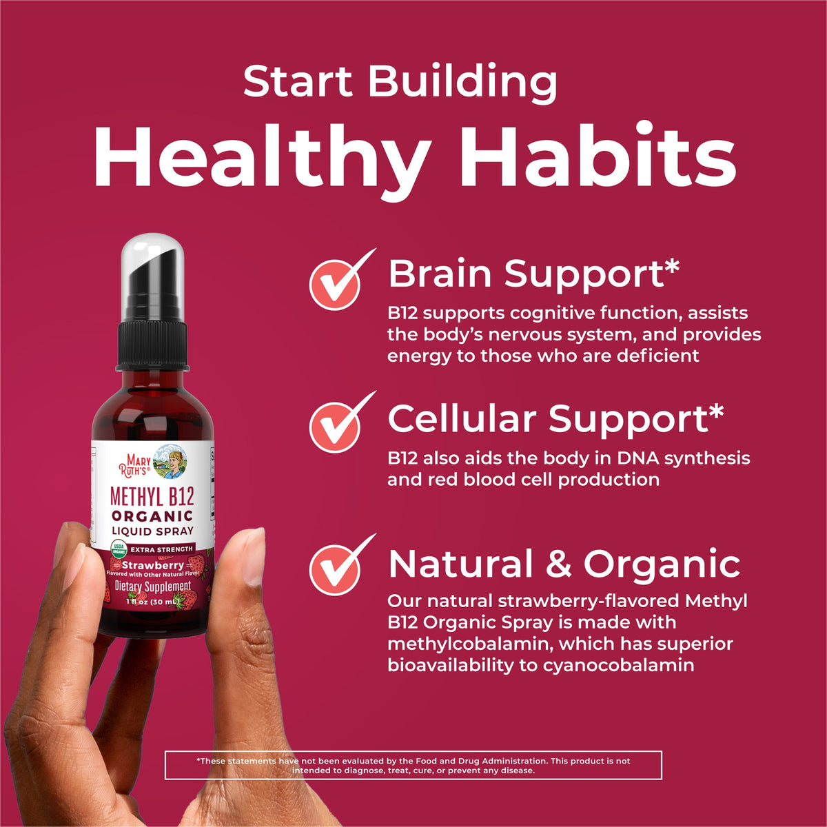Methyl B12 Organic Spray, Strawberry