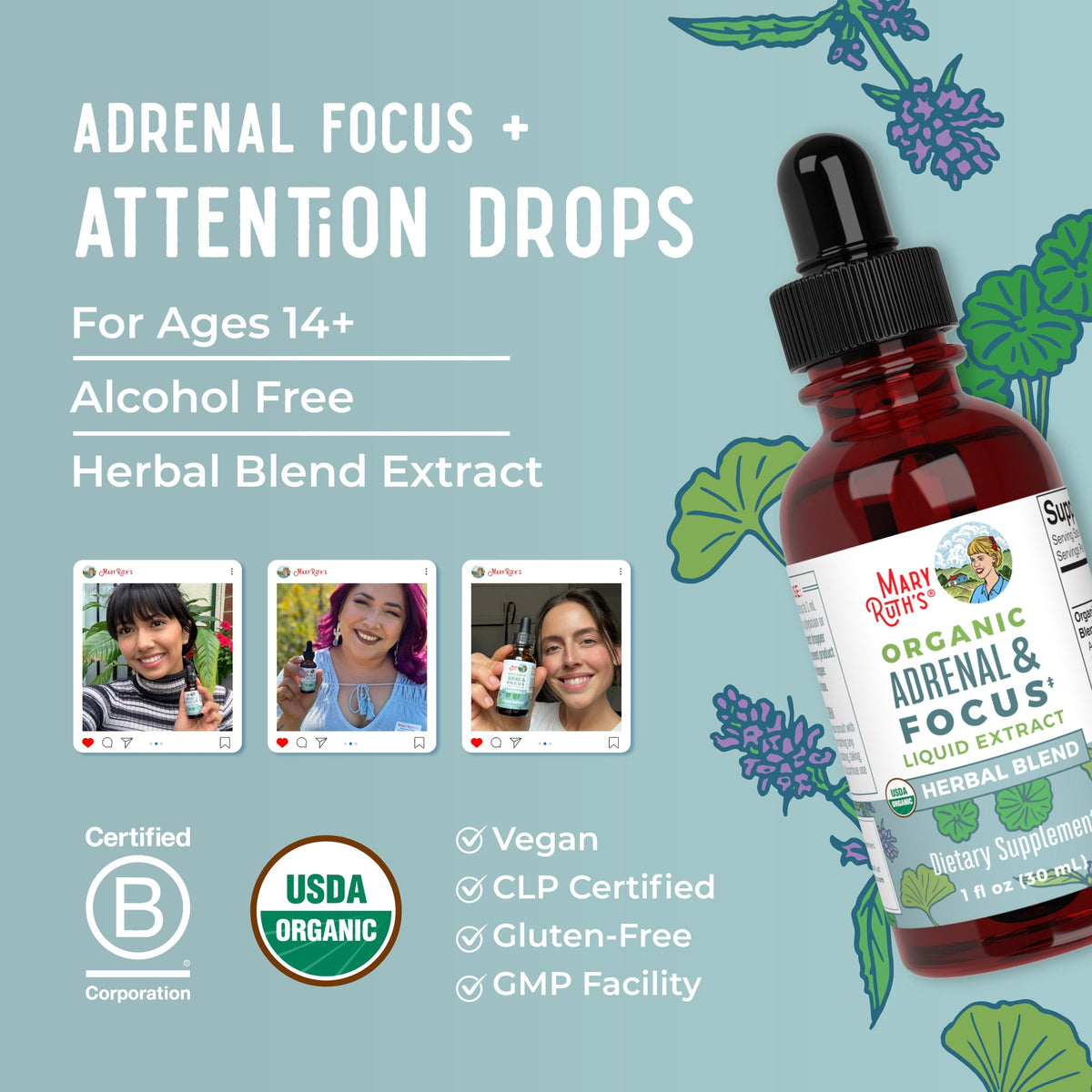 Organic Adrenal & Focus Herbal Blend