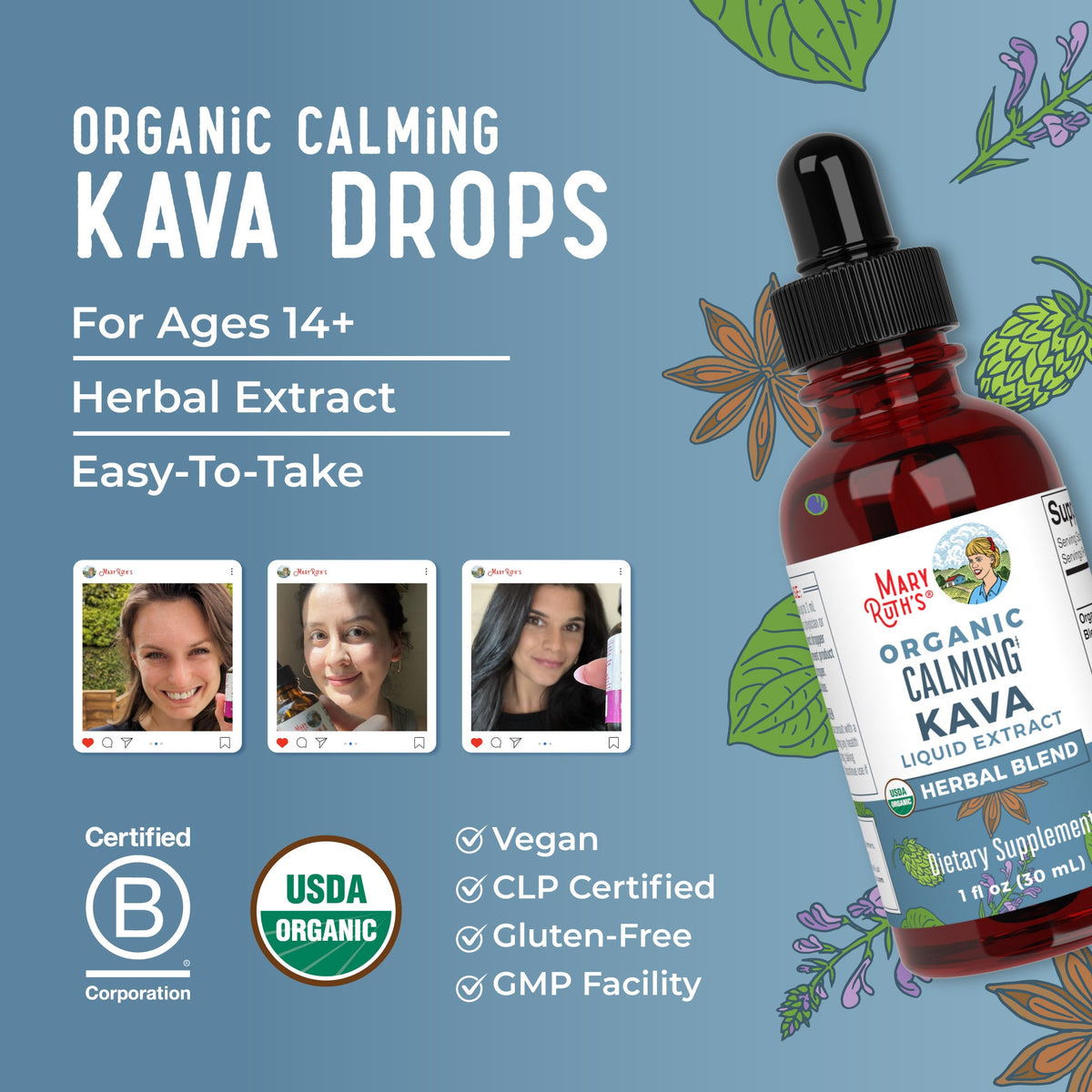 Organic Calming Kava Liquid Drops