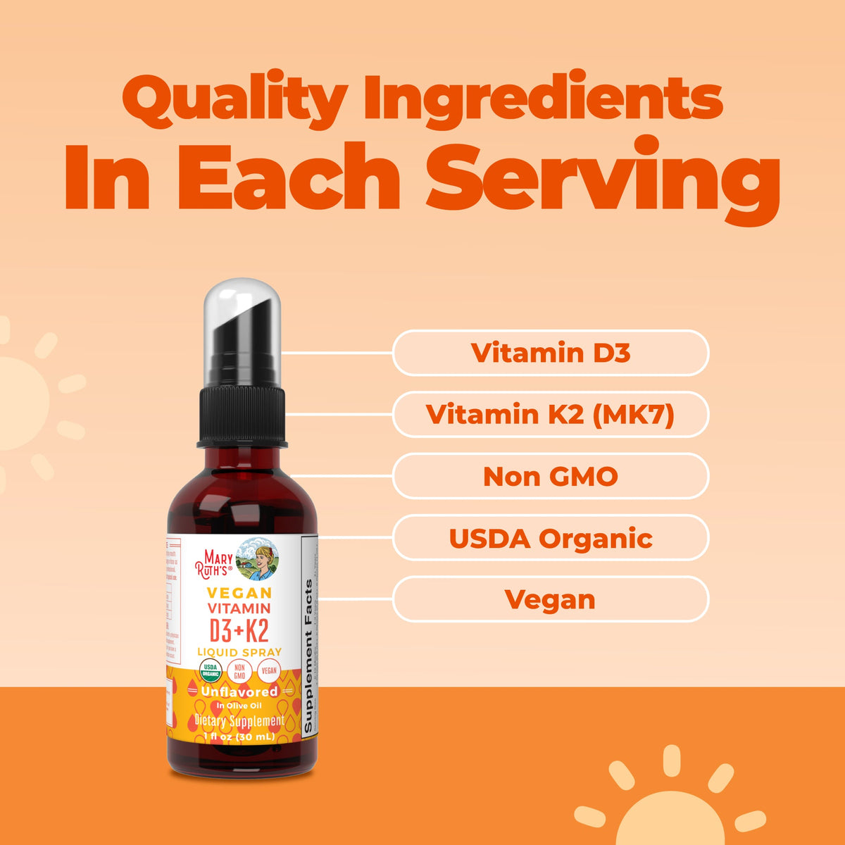 Organic D3 + K2 Spray