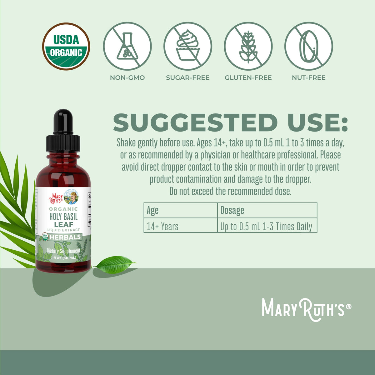 Organic Holy Basil Leaf Liquid Drops