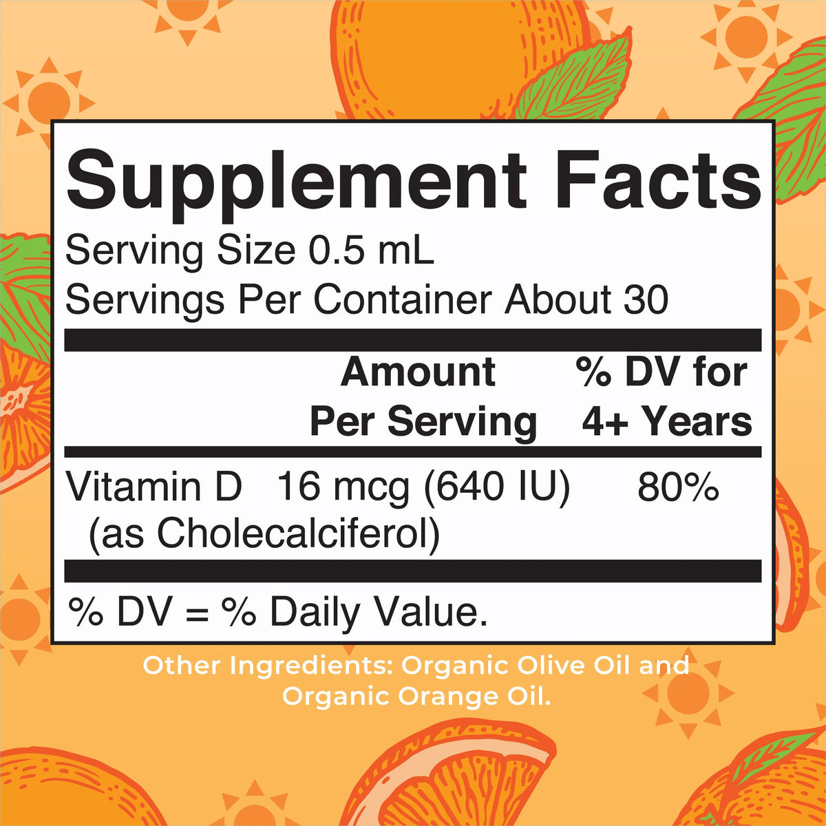 Organic Kids Vitamin D3 Liquid Drops