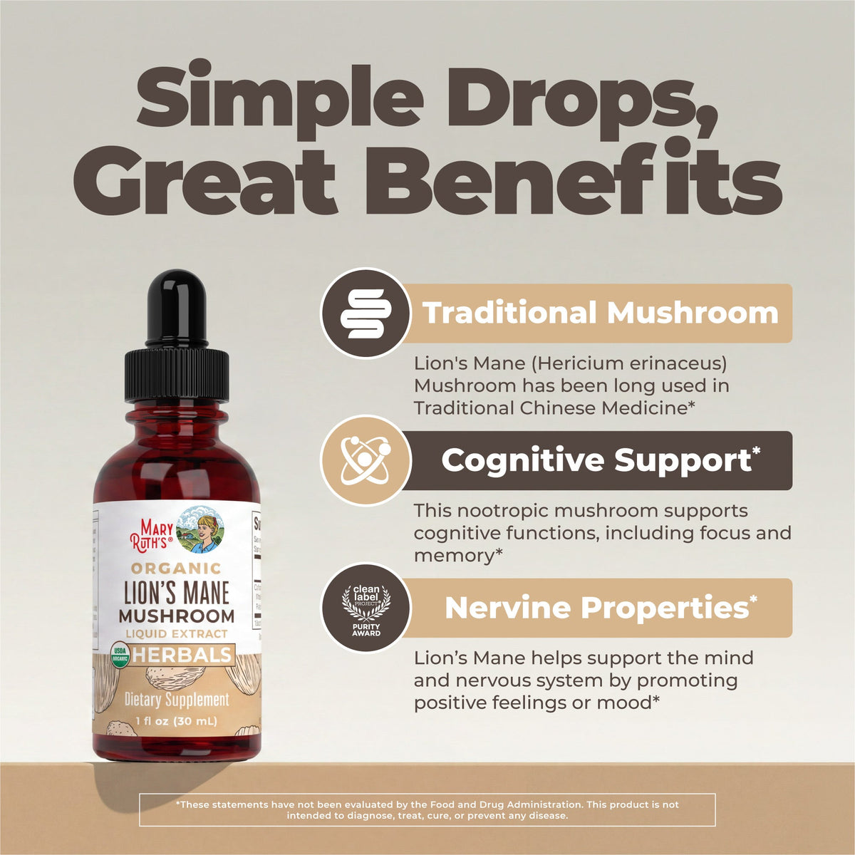 Organic Lion’s Mane Liquid Drops