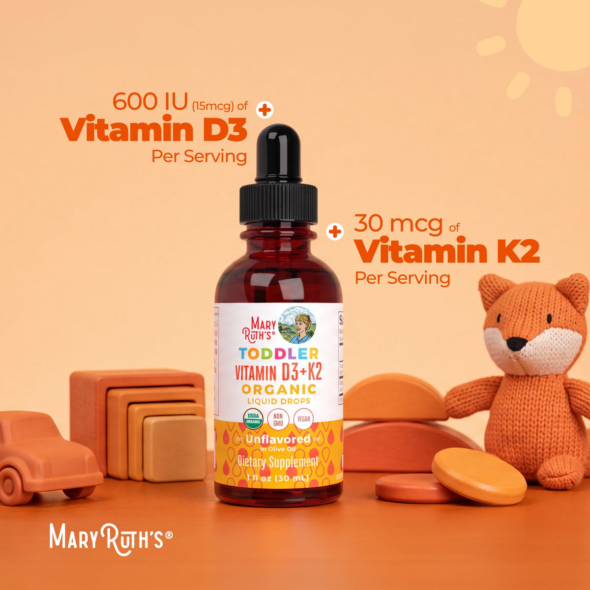 Toddler Vitamin D3+K2 Liquid Drops