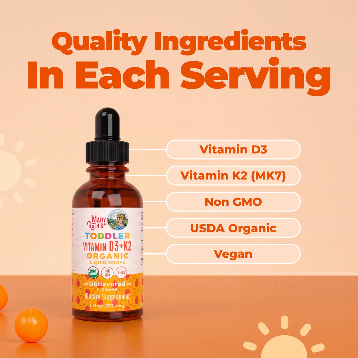 Toddler Vitamin D3+K2 Liquid Drops